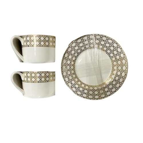 GSXLZ Kaffeetassen Klassische Kaffeetassen und Untertassen Geschirr Kaffeeteller Geschirr Nachmittagstee Kaffee Trinkgeschirr(Clear) von GSXLZ
