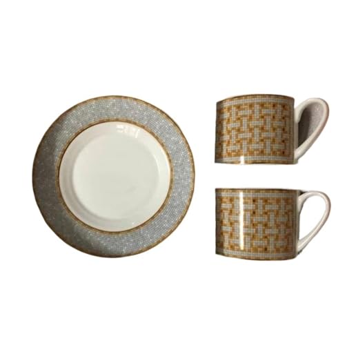 GSXLZ Kaffeetassen Klassische Kaffeetassen und Untertassen Geschirr Kaffeeteller Geschirr Nachmittagstee Kaffee Trinkgeschirr(Red 1) von GSXLZ