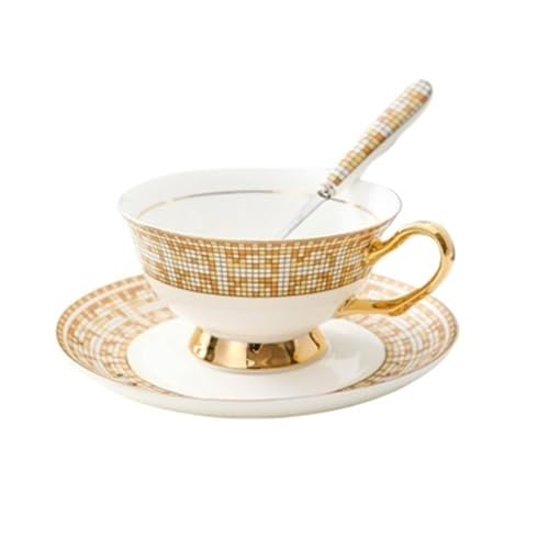GSXLZ Kaffeetassen Kreative Kaffeetasse Keramik Freizeit Nachmittagstee-Set mit Löffel(Color10) von GSXLZ