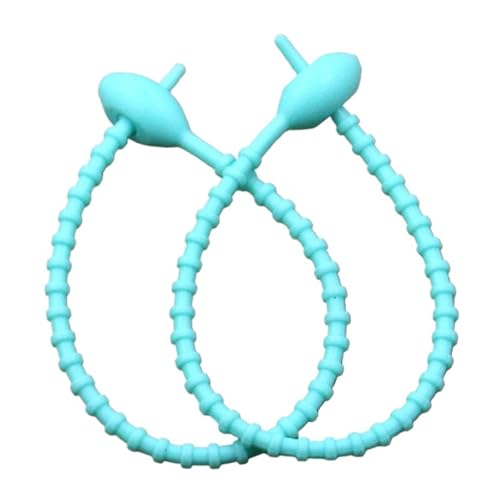 Silikon Kabelbinder 10Pcs Silikon Reusable Tasche Krawatten Twist Draht Befestigen Kabel Zip Krawatte Headset Daten Linie Draht Universal(Light blue) von GSXLZ