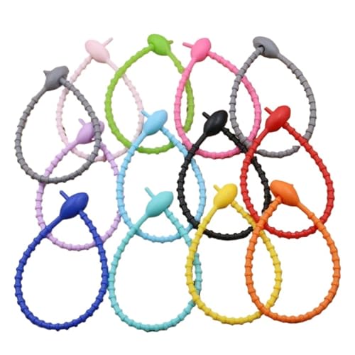 Silikon Kabelbinder 10Pcs Silikon Reusable Tasche Krawatten Twist Draht Befestigen Kabel Zip Krawatte Headset Daten Linie Draht Universal(Mix color) von GSXLZ