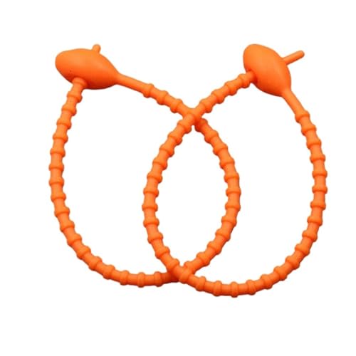 Silikon Kabelbinder 10Pcs Silikon Reusable Tasche Krawatten Twist Draht Befestigen Kabel Zip Krawatte Headset Daten Linie Draht Universal(Orange) von GSXLZ
