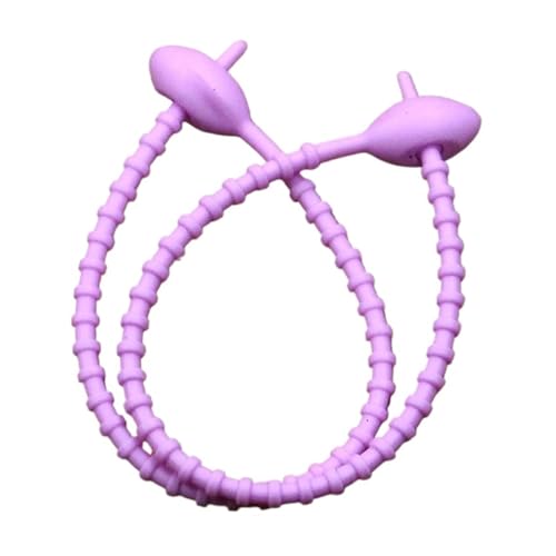 Silikon Kabelbinder 10Pcs Silikon Reusable Tasche Krawatten Twist Draht Befestigen Kabel Zip Krawatte Headset Daten Linie Draht Universal(Purple) von GSXLZ
