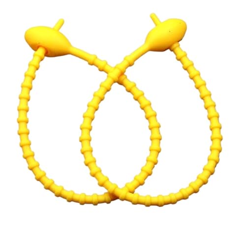 Silikon Kabelbinder 10Pcs Silikon Reusable Tasche Krawatten Twist Draht Befestigen Kabel Zip Krawatte Headset Daten Linie Draht Universal(Yellow) von GSXLZ