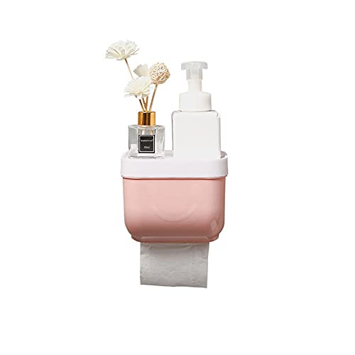Toilettenpapierhalter Badezimmer Toilettenpapierhalter wasserdichte Wandhalterung for Telefon Toilettenpapier Tablett Küchenrolle Papier Tube Lagertasse Tissue Box (Color : Pink(S)) von GSXLZ