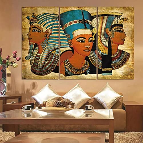 GSYDMYJ Rahmen Malerei Wandkunst Poster HD gedruckte Leinwand 3 Stück Pharao des Alten Ägypten Wohnzimmer Bild von GSYDMYJ