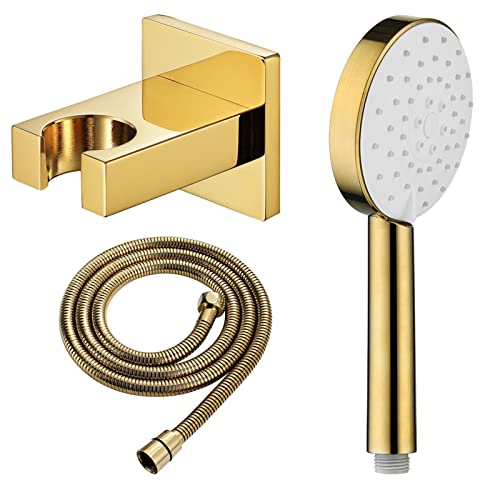 3 Funktion Handheld Duschkopf, goldene Duschköpfe mit fester Messinghalterung und 59 Zoll Edelstahl -Duschschlauch, Hochdruck -Duschkopf mit Handheld, a 3 Funktion Handheld Duschkopf, goldene Duschköpfe mit fester Messinghalterung und 59 Zoll Edelstahl -Duschschlauch, Hochdruck -Duschkopf mit Handheld, a von GSZCCZS