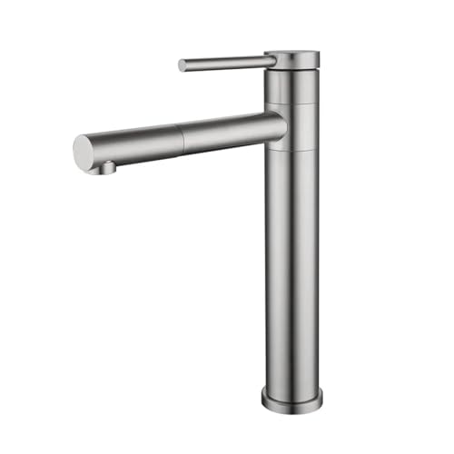 360 ° Drehbecken Badezimmer Arbeitsplatte montiertes Waschbeckenmixer Einer Griff Heißer und Kaltmixer -Wasserhahn (Farbe: 01 kurz) von GSZCCZS