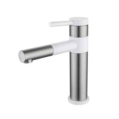 360 ° Schwenkbecken Badezimmer Arbeitsplatte montiertes Waschbeckenmixer Einer Griff Heißer und Kaltmixer -Wasserhahn (Farbe: 02 kurz) von GSZCCZS