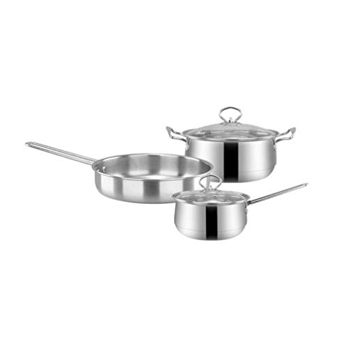 3pcs Edelstahl -Kochgeschirrset Set Flat Bod Frying Pan Suppen -Topf -Milchkit -Kit ideal für Gasherd, Induktionskocher, Elektroofen usw. (Farbe: Sty 3pcs Edelstahl -Kochgeschirrset Set Flat Bod Frying Pan Suppen -Topf -Milchkit -Kit ideal für Gasherd, Induktionskocher, Elektroofen usw. (Farbe: Sty von GSZCCZS