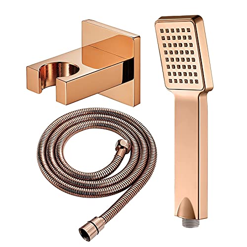 Badezimmer, Toilette, Duschbad Handheld Duschkopf Set Bauchhand gehalten Duschkopf Niederschlag Duschhead Massage Spa Duschkopf Quadrat Handduschkopf mit Duschschlauch, Duschhalter, Titanium Gold B Badezimmer, Toilette, Duschbad Handheld Duschkopf Set Bauchhand gehalten Duschkopf Niederschlag Duschhead Massage Spa Duschkopf Quadrat Handduschkopf mit Duschschlauch, Duschhalter, Titanium Gold B von GSZCCZS