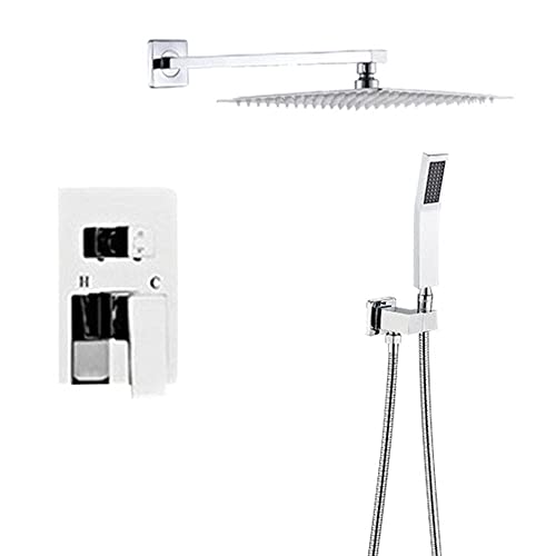 Dusch-Set 3-Funktion Mixer Duschkit Square Regen Duschköpfe Badezimmer Luxus Regenmixer Dusche Combo Set-Black-10 In, Blacka, 10 in von GSZCCZS