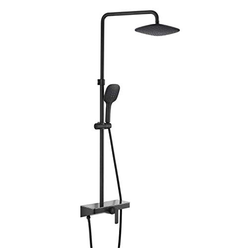 Duschmenge Handheld-Sprühfarbe Eine wandmontierte 3 Funktion Schwarz Messingkörper Edelstahl 9 Zoll Duschkopf und Duschschlauch 1,5 m Duschkombination Pakete Thermostatisch Duschmenge Handheld-Sprühfarbe Eine wandmontierte 3 Funktion Schwarz Messingkörper Edelstahl 9 Zoll Duschkopf und Duschschlauch 1,5 m Duschkombination Pakete Thermostatisch von GSZCCZS