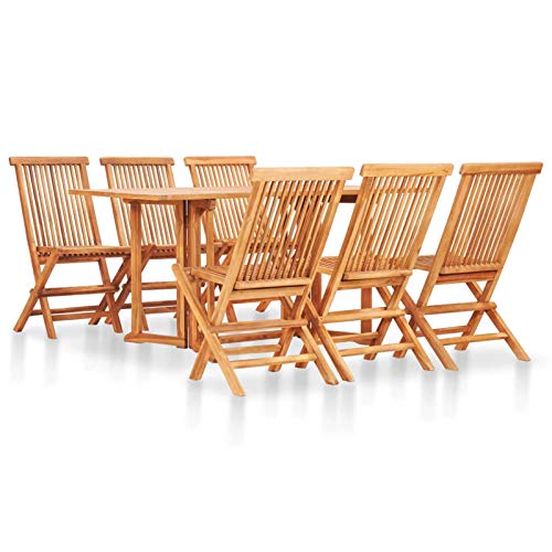 GSZCCZS 7 -teiliges Klapper im Freien im Freien Set Solid Teakholz Holz, Elegantes Holz, Couchtisch und Stühle, Gartenbistro -Set GSZCCZS 7 -teiliges Klapper im Freien im Freien Set Solid Teakholz Holz, Elegantes Holz, Couchtisch und Stühle, Gartenbistro -Set von GSZCCZS