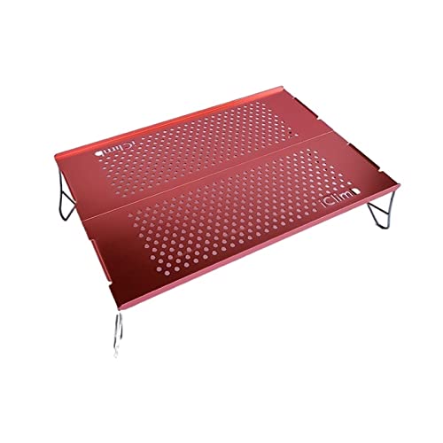 GSZCCZS Camp-Tabelle 2Camping Grilltisch im Freien Picknick Schreibtisch Leicht mit hartem Klapptisch Aluminiumlegierung Mini-Tisch mit Tragetasche (Farbe: Rojo) von GSZCCZS