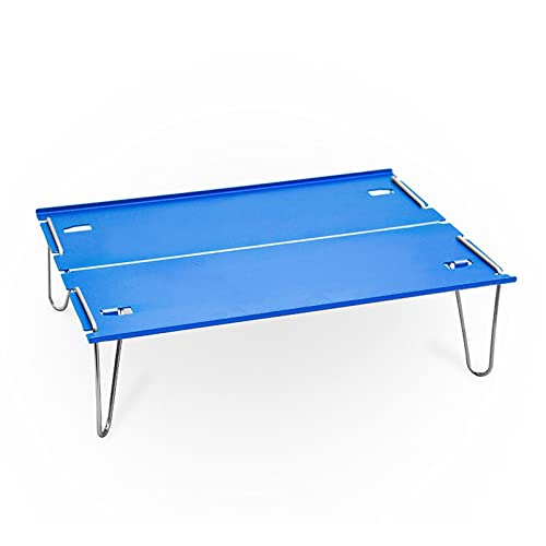 GSZCCZS Camptisch Camping Klapptisch Outdoor tragbarer Picknickschkträger Aluminium Leichte Klapptische BBQ Wanderung (Farbe: hellgrau) (blau) von GSZCCZS