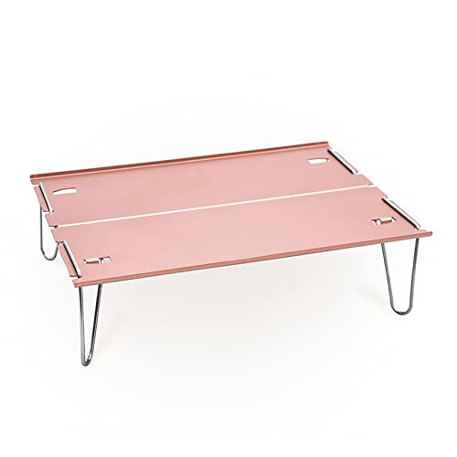 GSZCCZS Camptisch Camping Klapptisch Outdoor tragbarer Picknickschkträger Aluminium Leichte Klapptische BBQ Wanderung (Farbe: hellgrau) (rosa) von GSZCCZS