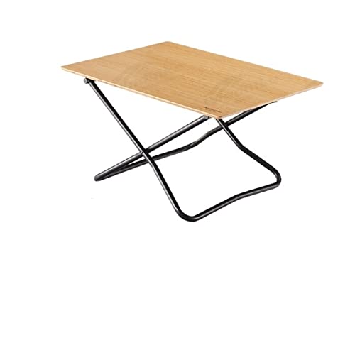 GSZCCZS Camptisch Camping Table Bambus Klapptisch Tragbare Aluminiumlegierung Widen Desktop Wear-Resisting Last 30 kg Außentisch (gelb) von GSZCCZS