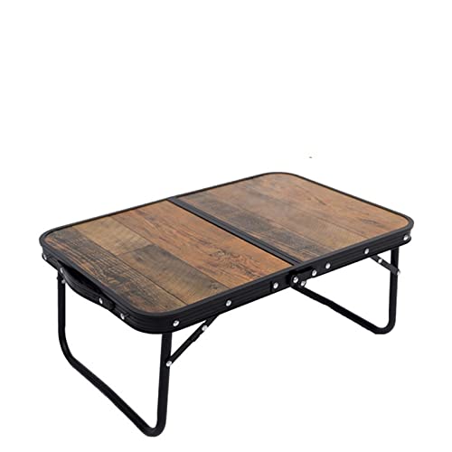 GSZCCZS Camptisch Campingtisch Aluminiumlegierung Klapptisch Travel Picknick Mehrzweck Retro Wood Grain Wanderung Outdoor Möbel Klapptisch von GSZCCZS