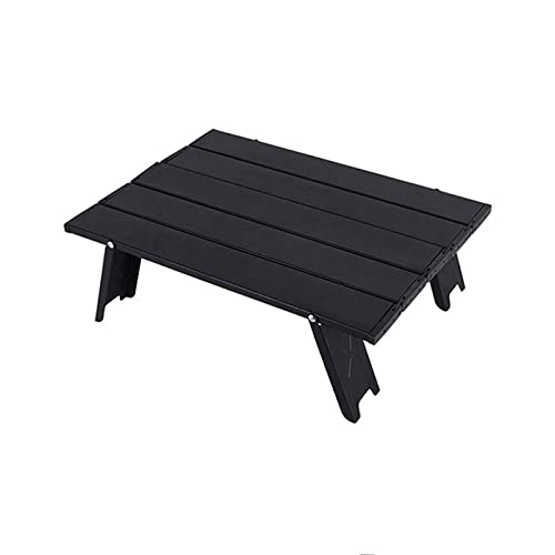 GSZCCZS Camptisch Mini Klapptisch Outdoor BBQ Campingausflug Faltbarer Computertisch Aluminiumlegierung Langable Faltbarer Rasenreise Table (Farbe: Blac von GSZCCZS