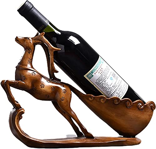 GSZCCZS Weinregal Weinhalter Weinflaschenhalter Aufbewahrung Weinregal, Tabletop Single Wine Accessoire Flaschenhalter, robuste Skulptur Weinflaschenhalter Ornament, Gold Storage Home Decor von GSZCCZS