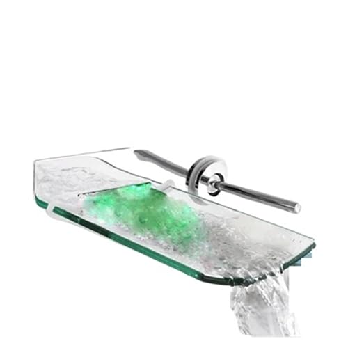 Gebürstete Nickelwandhalterung Wasserfall Waschbeckenmischer Tap Messing Verdeckter Becken Wasserhahn moderner Küchenhahn mit farbig wechseln von GSZCCZS