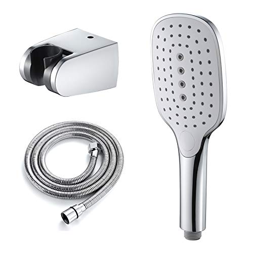 Handheld Duschkopf Set Abs Duschkopf Wasser Saving Hand Duschkopf 3 Funktionen Hochdruck Handgehalten Duschkopf mit 1,5 m Duschschlauch und Halter, Chrom von GSZCCZS