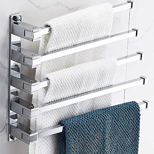 Home Messing Handtuchregal 5-Tauben Sparfläche Handtuchhalter schwingen aus dem Handtuch Stange Klapparm Handtuch Hügel Chrom Finish Silber B von GSZCCZS