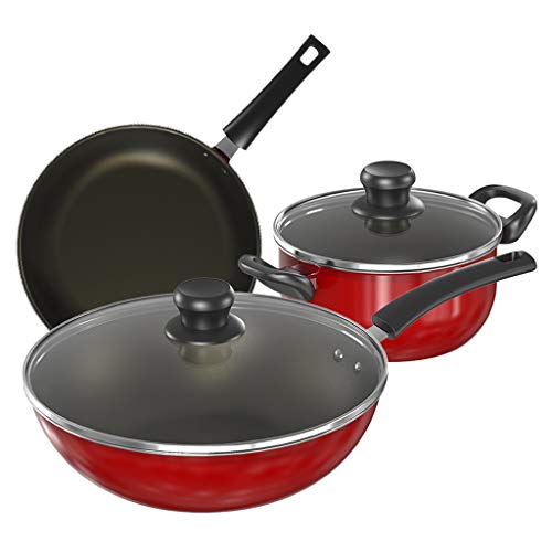 Kochgeschirr 3pcs/Set Edelstahl -Topf -Suppen -Topf Nichtmagnetische Küche Multi Zweck Kochgeschirr Nicht -Stick -Pfanne Induktionskocher von GSZCCZS
