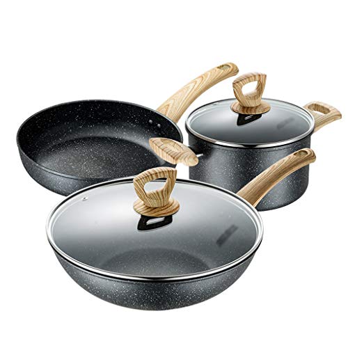 Kochgeschirr -Kit Maifanshi 3 -teilige Topf -Set Haushaltshaushalts -Pot -Induktionskocher Wok Anzug Küchentöpfe und Pfannenkochgeschirrset von GSZCCZS