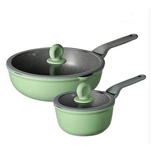 Kochgeschirrset Suppe Pot Fritting Pfanne Kochwerkzeug Nicht-Stall-Küche Induktion Kocher Milch Pot Nudeln Wok Hotpot Auflauf (Größe: Set Mahlzeit 4) von GSZCCZS
