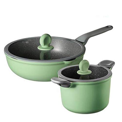 Kochgeschirrset Suppe Pot Fritting Pfanne Kochwerkzeug Nicht-Stall-Küche Induktion Kocher Milch Pot Nudeln Wok Hotpot Auflauf (Größe: Set Mahlzeit5) von GSZCCZS