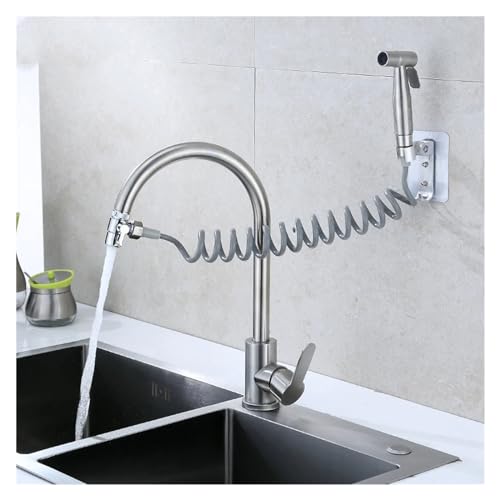 Küchenspüle Wasserhahn 304 Edelstahl Heiße und kalte Mischhahn mit Sprühpistolen -Set, einfache Installation Küchenspüle Wasserhahn 304 Edelstahl Heiße und kalte Mischhahn mit Sprühpistolen -Set, einfache Installation von GSZCCZS