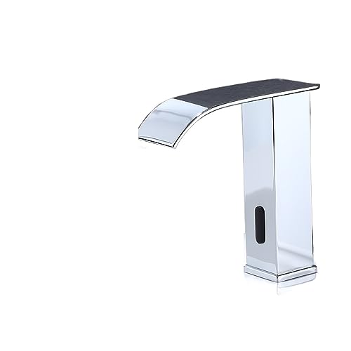 Luxus matte schwarze Sensor Badezimmer Wasserhahn kalt und heißes Deck montiertes Tap Kurzer und hoher Waschbeckenmixer (Farbe: Black Gold Short) von GSZCCZS