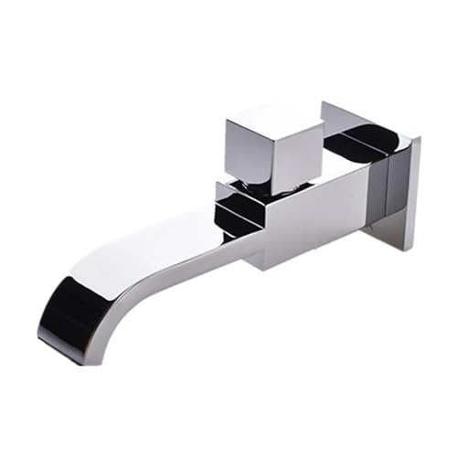 Mattes Schwarz oder Chrom quadratisches Badezimmer -Becken Wasserhahn Eingriff wandmontiertes Kaltwasser Wasserhahn Badezimmer Küche (Farbe: C) von GSZCCZS