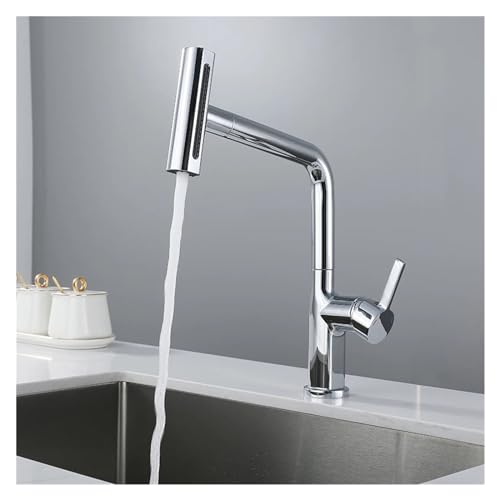 Messing Küchenarmatur Rotatable Gourmet Wasserhahn Küche Mehrere Sprühmodi herausziehen Küchenspüle Wasserhahn Deck Küchenhahn, einfache Installation von GSZCCZS