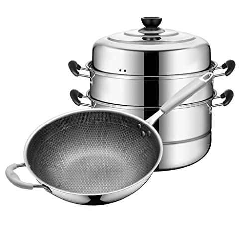 N/A Pot Set -Kombination Edelstahl Dampfer Bratpfanne Gasherd Haushaltsinduktionskocher Universal (Farbe: A, Größe N/A Pot Set -Kombination Edelstahl Dampfer Bratpfanne Gasherd Haushaltsinduktionskocher Universal (Farbe: A, Größe von GSZCCZS