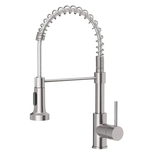 Schwarze Federküchenarmaturen mit Pull Down Sprayer Eingriff Ein Hebel Küchenspüle Wasserhahn Festmessing, einfache Installation von GSZCCZS
