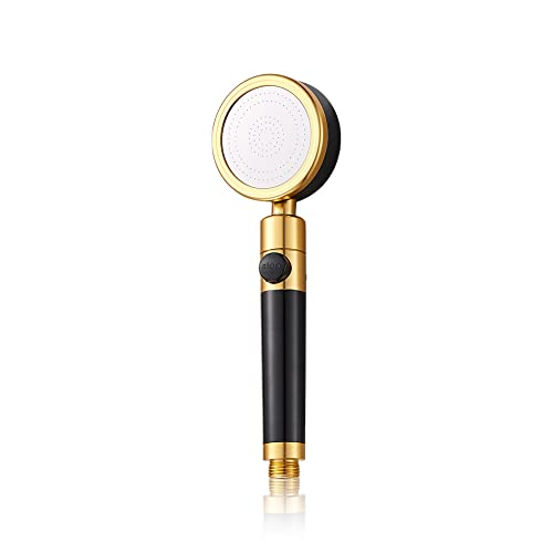 Upgrade Duschkopf Handheld Verstellbares wassersparende Duschkopf Druckspray Düse Badezimmerversorgungen, ein schwarzes Gold, andere von GSZCCZS