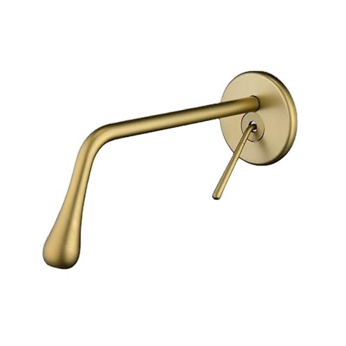 Wandmontierte Badewaschbecken Wasserhahn fester Messingbecken Mixer Tap Black Drop Design Elegantes Lebensdekoration Badezimmer Hotelhahn (SLT105-F) von GSZCCZS