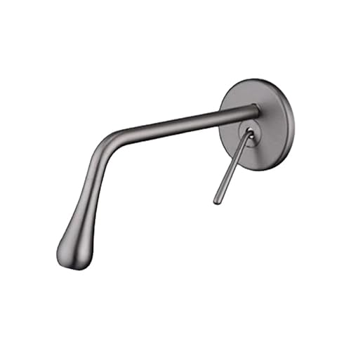 Wandmontierte Badewaschbecken Wasserhahn fester Messingbecken Mixer Tap Black Drop Design Elegantes Lebensdekoration Badezimmer Hotelhahn (SLT105-F) von GSZCCZS