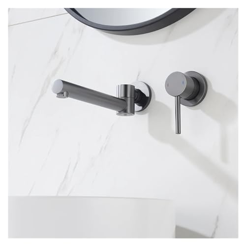 Waschbecken Badezimmer Wasserhahn heiß und kaltes Wasser Wandmontiermixer Waschbecken Smart Tap Drehspoutbad mit modernem Eingriff, einfache Installation Waschbecken Badezimmer Wasserhahn heiß und kaltes Wasser Wandmontiermixer Waschbecken Smart Tap Drehspoutbad mit modernem Eingriff, einfache Installation von GSZCCZS