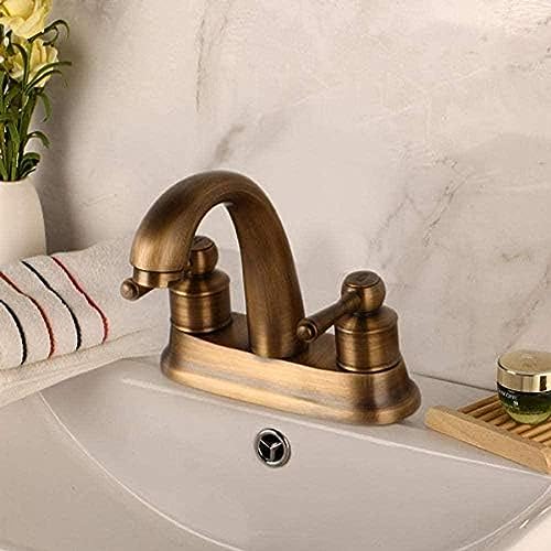 Wasserhahn Badezimmer Wasserhahn Doppelgriff Antiquen Messing Stream Ausguss Badezimmer Bad Basin Tap Schiffswaschbecken Waschtischmischer, einfache Installation Wasserhahn Badezimmer Wasserhahn Doppelgriff Antiquen Messing Stream Ausguss Badezimmer Bad Basin Tap Schiffswaschbecken Waschtischmischer, einfache Installation von GSZCCZS