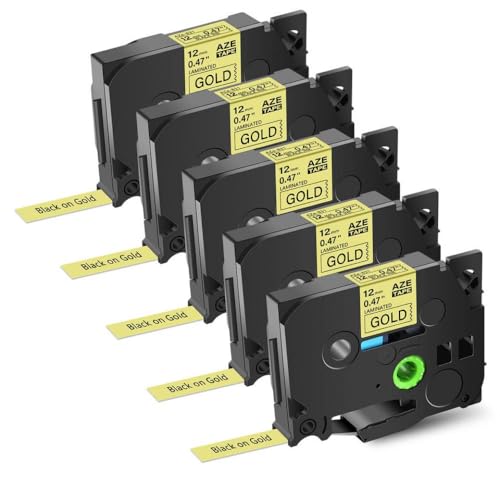 GSwReJ 12mm x 8m 5pk Laminiertes Schwarz auf Etikettbandkompatibel mit TZE 831 Kompatibel mit Drucker wie PTD410 PTD610 PTE300 PTD460BT GSwReJ 12mm x 8m 5pk Laminiertes Schwarz auf Etikettbandkompatibel mit TZE 831 Kompatibel mit Drucker wie PTD410 PTD610 PTE300 PTD460BT von GSwReJ