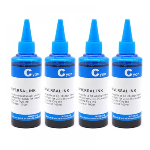 GSwReJ Universal 100 ml Tinten-Nachfüllkit kompatibel mit PGI-750 CLI-751 450 451 550 150 151 270 670 870 520 521 525 725 625 Farbstofftinte(4pcs-Cyan Dye Ink) von GSwReJ