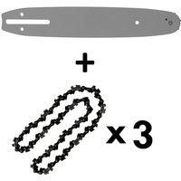 Gt Garden - 10 Zoll (26 cm) Schwert mit 3 Ketten 3/8 - 1,3 - 40 Treibglieder für Kettensäge 25 cm3 von GT GARDEN