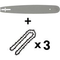 16 Zoll (40 cm) Schwert mit 3 Ketten 0.325/1.5/66 Treibglieder für Kettensäge von GT GARDEN