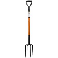 Gt Garden - Spatengabel mit 4 Stahl-Zinken, Länge 122 cm, Schwarz/Orange von GT GARDEN