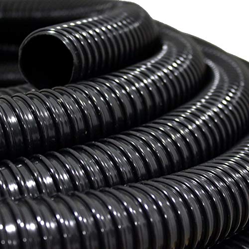 Teichschlauch Spiralschlauch Durch. 50 mm (2 Zoll) 30 Meter schwarz PVC lichtundurchlässig von GT Market