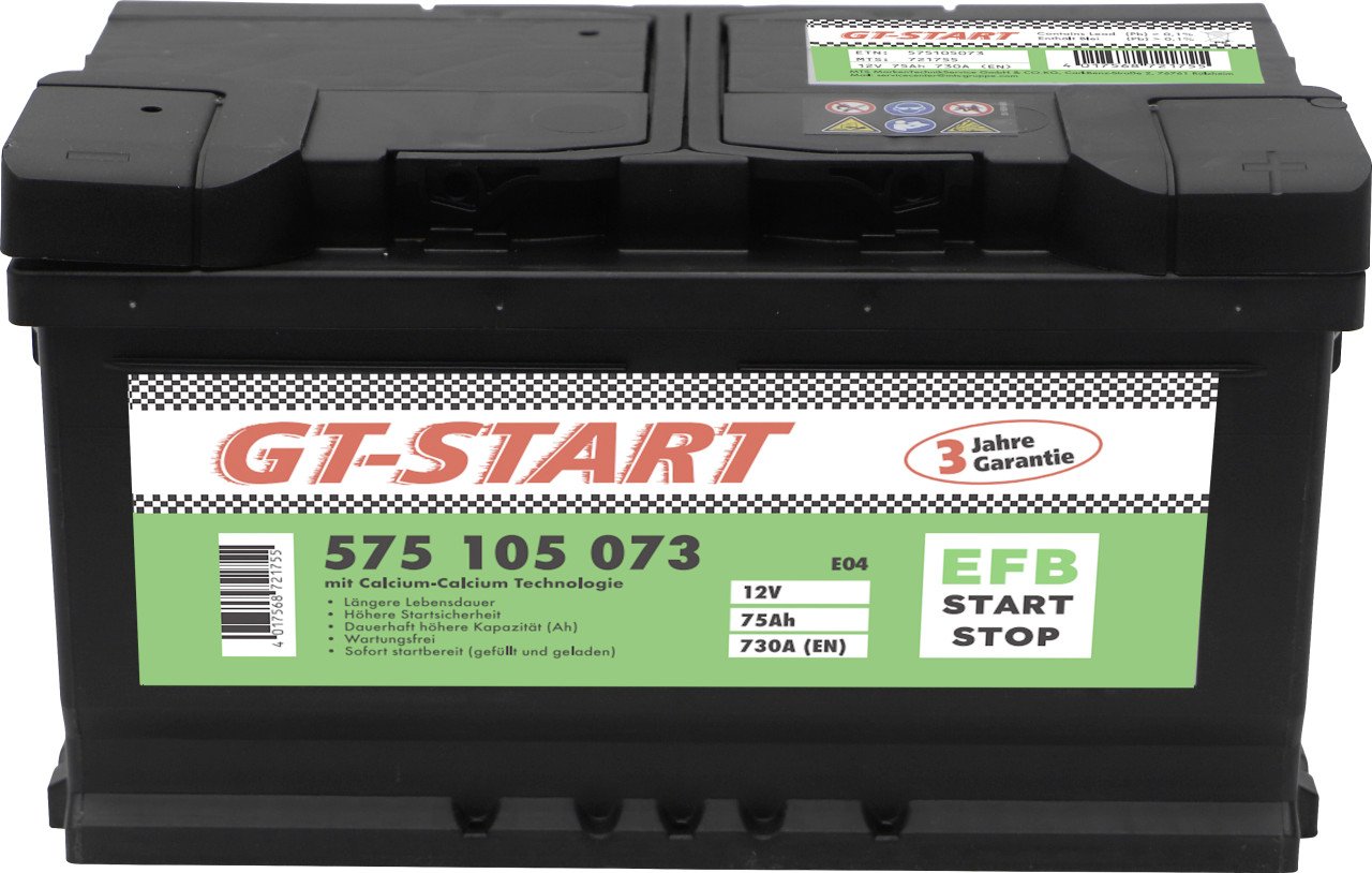 GT-Start Starterbatterie EFB 75Ah 730A von GT Start